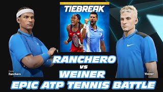 Tiebreak tennis game PS5  Pablo Ranchero vs Franck Weiner epic first set [upl. by Eustis]