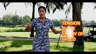 Tension is the Enemy of Speed  Golf with Michele Low [upl. by Etnom]