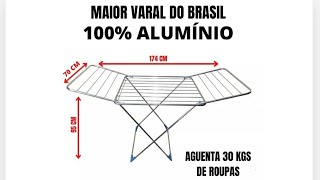 Maior varal de chão do Brasil em alumínio [upl. by Micheil]