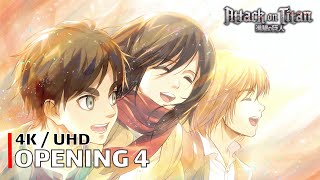 Attack on Titan  Opening 4 【Red Swan】 4K  UHD Creditless  CC [upl. by Alika881]