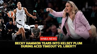 Kelsey Plum and Becky Hammon sideline clash goes viral during Aces playoff loss [upl. by Maram95]