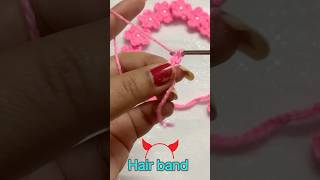 Crochet headband for baby girl crochet flowers headband for beginners hair accessories very easy [upl. by Irret]