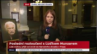 ČT24  Přelet rakve nad Národním divadlem  přeřek reportérky pohřeb Luďka Munzara [upl. by Eduardo]