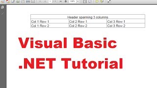 Visual Basic NET Tutorial 50  Add table into existing PDF using iTextSharp [upl. by Noswal]