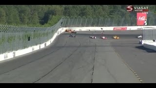 HD Fatal crash for Justin Wilson in indycar RIP  Pocono Speedway 2015 [upl. by Anauqaj]