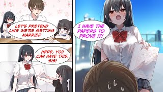 Manga Dub The TSUNDERE next me hates me but her sister likes me so I pretend to marry her but [upl. by Ynohtnanhoj]