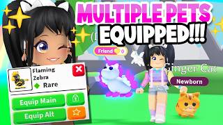 HOW TO EQUIP MULTIPLE PETS UPDATE in Adopt Me roblox [upl. by Enaasiali]