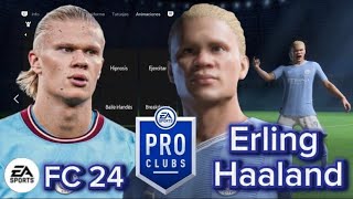 Erling Haaland EA FC 24Pro Clubs Face CreationFIFA 24 Clubes Pro Lookalike [upl. by Scoter]