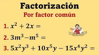 Factorización por Factor Común Método 1  Video 1 de 3 [upl. by Aicat]