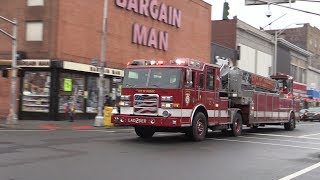 Passaic NJ Fire Department Battalion 93 Engine 1 Ladder 2 and Engine 2 Responding on Lexington Av [upl. by Sergu370]