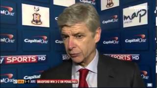 Arsene wengers reaction to the loss over Bradford [upl. by Nanci132]