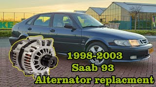 Saab 93 OG 19982003 Alternator replacement [upl. by Gnivri]