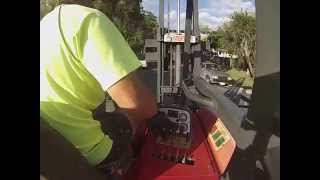 Truck being unloaded by Moffett forklift [upl. by Zsamot278]