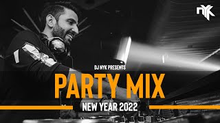 DJ NYK  New Year 2022 Party Mix  Yearmix  Non Stop Bollywood Punjabi English Remix Songs [upl. by Curhan]