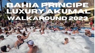 Bahia Principe Luxury Akumal Walkaround 2023 Mexico All Inclusive Beach Vacation [upl. by Lynette]