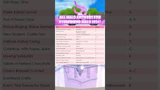 All halo answers for Everfriend Halo 2024 royalehigh roblox [upl. by Bonns]