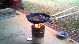 DIY Forced Air Wood Gas Stove Part 3  The Cooking Test [upl. by Heisel]