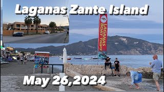 LAGANAS ZANTE  May 262024  SUMMER 2024  Laganas Beach  Beautiful Night [upl. by Inneg]