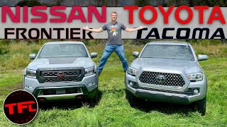 2022 Nissan Frontier vs Toyota Tacoma  One of These Trucks Has a New Clever Feature You’ll Want [upl. by Hazen]