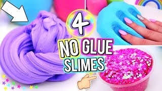 4 Easy DIY Slimes WITHOUT GLUE How To Make The BEST SLIME WITH NO GLUE [upl. by Nirot28]