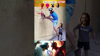 Jesus vs Satan：Thank you for watching the video God will bless you all your life🙏👍❤😇 jesus shorts [upl. by Salba185]