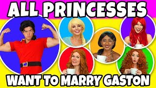 ALL DISNEY PRINCESSES WANT TO MARRY GASTON Totally TV [upl. by Adnaugal]