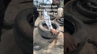 Car and bike Tubeless tyre fitting tubless tyre shorts [upl. by Nylhsoj]