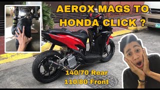 Big bike concept to Honda Click 125i bigtires redclickmotovlog [upl. by Home]