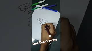 One line drawing 🤞😌⁠✿⁠⁠‿⁠⁠ please like 👍 and subscribe [upl. by Elburt]