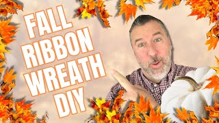 Fall Ribbon Wreath DIY  Fall Wreathathon  Wreath DIY  Easy DIY fallwreath [upl. by Gaelan]