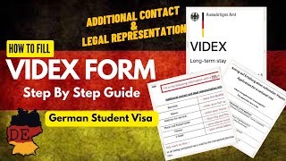 Videx Form For German StudentNational Visa Application Process 2023  Form 54  Additional contact [upl. by Algernon]