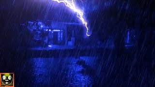 Thunderstorm Sounds and Rain on Street with Strong Thunder Rumble and Lightning Ambience to Sleep [upl. by Sacrod]