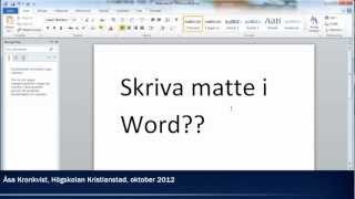 Skriva matte i Word [upl. by Bronder]