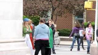 Dianna Agron amp THE CAST OF GLEE FILM IN WASHINGTON SQUARE PARK IN NEW YORK CITY [upl. by Dyke]