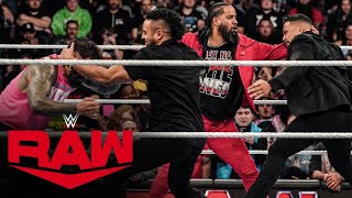 Jey and Jimmy Uso repel a Bloodline sneak attack Raw highlights Oct 28 2024 [upl. by Anaert]