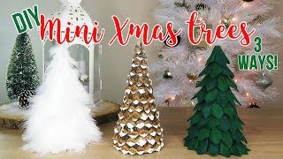 DIY Christmas Tree Decor  How to Make 3 Mini Tabletop Trees Affordable [upl. by Magena]