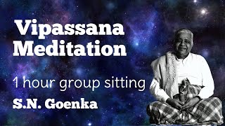 Vipassana Meditation Group Sitting Session with SN Goenka English [upl. by Nekial552]