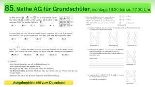 85  Mathe AG Grundschüler  Training Känguru Wettbewerb und MathematikOlympiade Klasse 3 und 4 [upl. by Yhtommit]