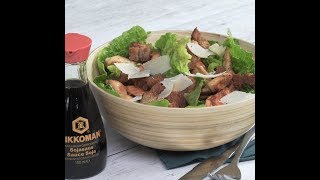 Recette de Salade Caesar au poulet grillé et vinaigrette à la sauce soja salée  750g [upl. by Pretrice]