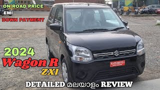 Maruti Suzuki Wagon R Zxi 2024 Black Malayalam Review l 2024 Suzuki Wagon R Zxi 12 LTR Review [upl. by Naujek]