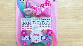 Hình dán và sơn móng tay kẹp tóc màu hồng xinh  Stickers and nail polish so cute ChimXinhchannel [upl. by Ainiger]