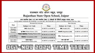 RSOS October November 2024 Exam time table rsos time table rsos [upl. by Ahseyd]