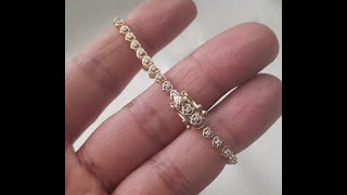 Heart Tennis Bracelet Girls 14cm 9ct Gold [upl. by Elane]