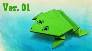 Kids easy origami  How to make a jumping frog ver1 [upl. by Partan]