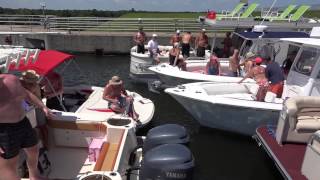 Boaters Pass Through the Pinopolis Lock for Parker Miracle House Foundation [upl. by Drucy]