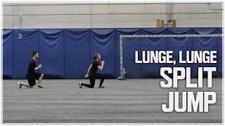 Lunge Lunge Split Jump  Simple Warm Up Exercise [upl. by Anayi]