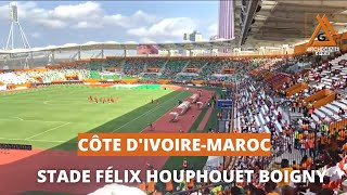 🟠MATCH CÔTE DIVOIRE🇨🇮  MAROC🇲🇦CAN 2023 AMBIANCE AU STADE FÉLIX HOUPHOUËT BOIGNY [upl. by Elletsirk]