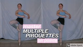 the TRICK to doing multiple pirouettes on POINTE [upl. by Diahann]