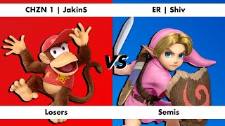 Smash n Caff 11 24 Losers Semifinals  JakinS Diddy Kong Vs Shiv Young Link [upl. by Umberto]