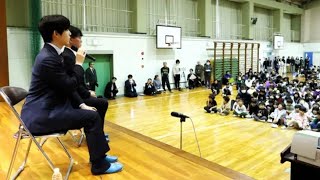 藤井聡太七冠が母校をサプライズ訪問 小学生の時は「うっかり」 リクエストで校歌披露も 愛知・瀬戸市 藤井聡太の事故 藤井聡太がサプライズ訪問 [upl. by Nollahp]